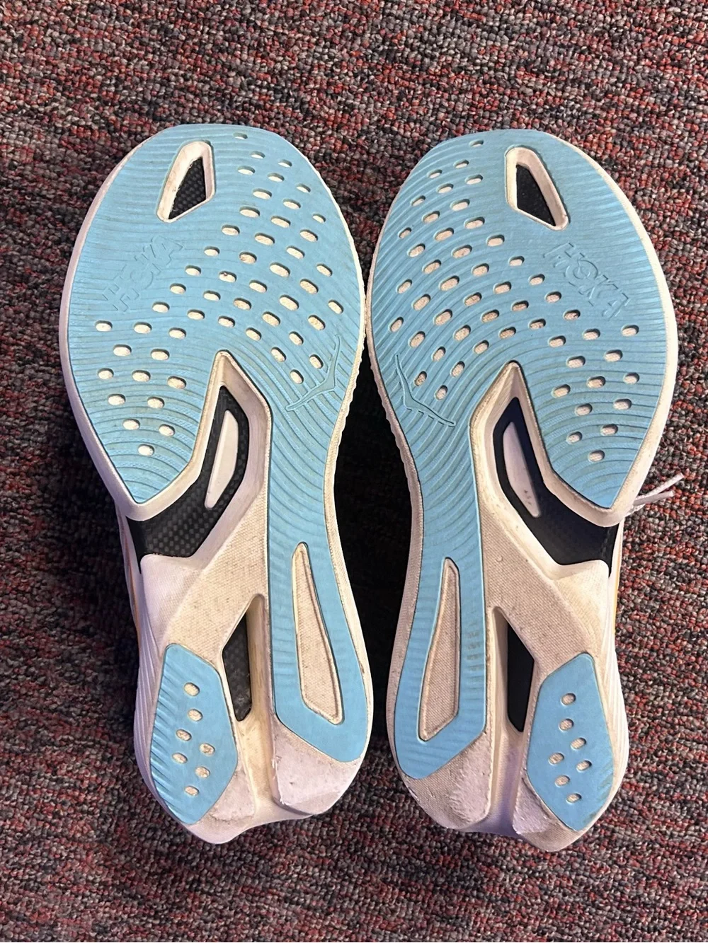 Hoka One One Cielo X1 Womens Size 13, Mens 12, White Blue Running Shoes Sneakers